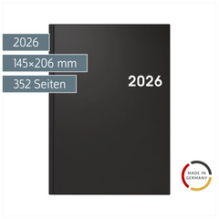Buchkalender Mod. 795 2026 | A5, Kunststoff, schwarz