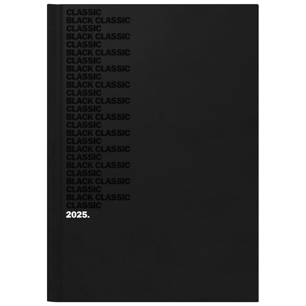 Buchkalender Mod. 795 '25 „Black Classic“ | A5, Kunststoff