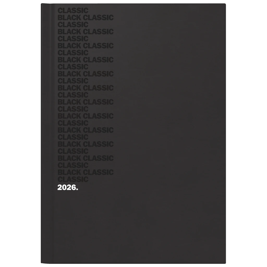 Buchkalender Mod. 795 2026 „Black Classic“ | A5, Kunststoff