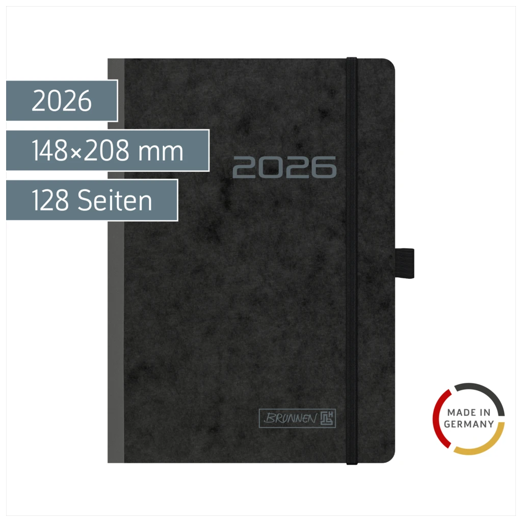 Buchkalender Mod. 796 2026 | A5, Karton, schwarz