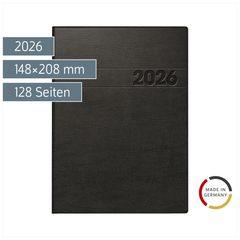 Buchkalender Mod. 796 2026 | A5, Kunststoff, schwarz