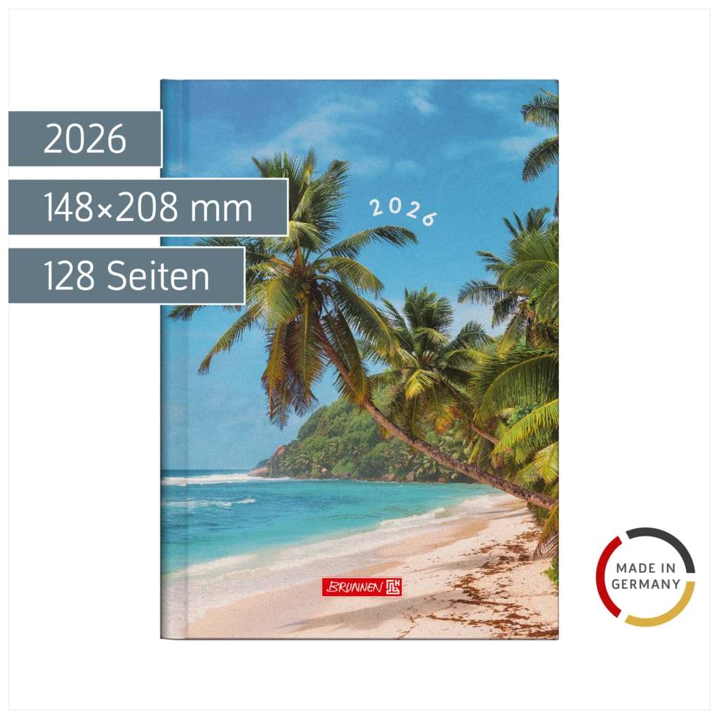 Buchkalender Mod. 796 2026 „Beach“ | A5, Papier