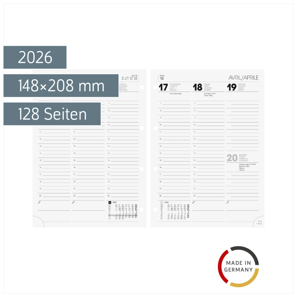 Wochen-Ersatzkalendarium Mod. 796 2026 | 148×208 mm