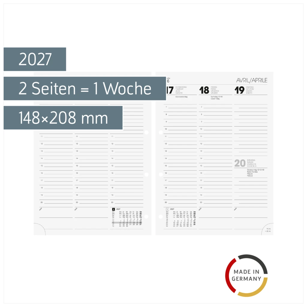 Wochen-Ersatzkalendarium Mod. 796 2027 | 148×208 mm