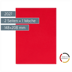 Buchkalender Mod. 796 2027 | A5, Kunstleder, rot