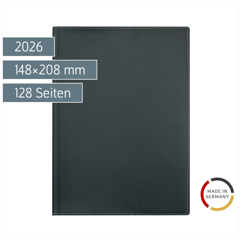 Buchkalender Mod. 796 2026 | A5, Kunstleder, schwarz
