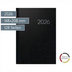Buchkalender Mod. 796 2026 | A5, Kunststoff, schwarz