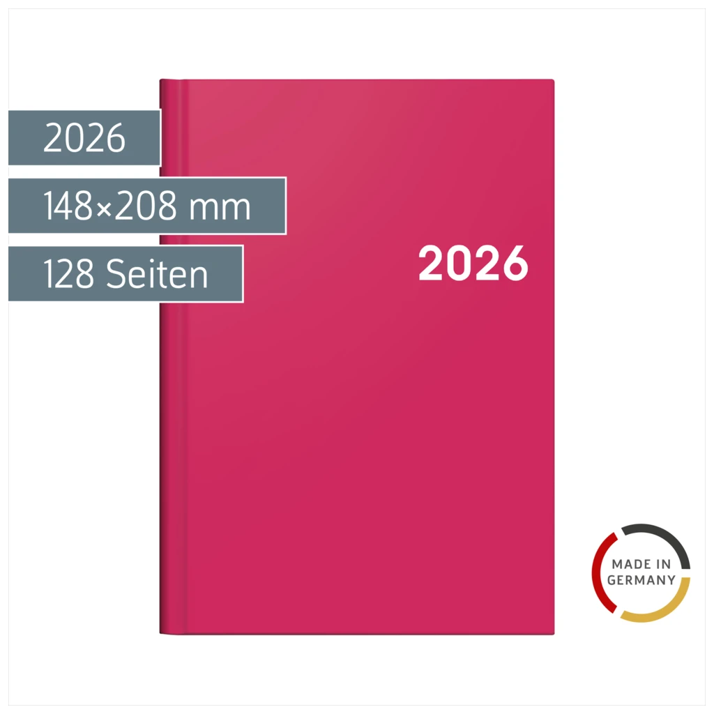 Buchkalender Mod. 796 2026 | A5, Papier, pink