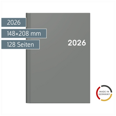 Buchkalender Mod. 796 2026 | A5, Kunststoff, grau