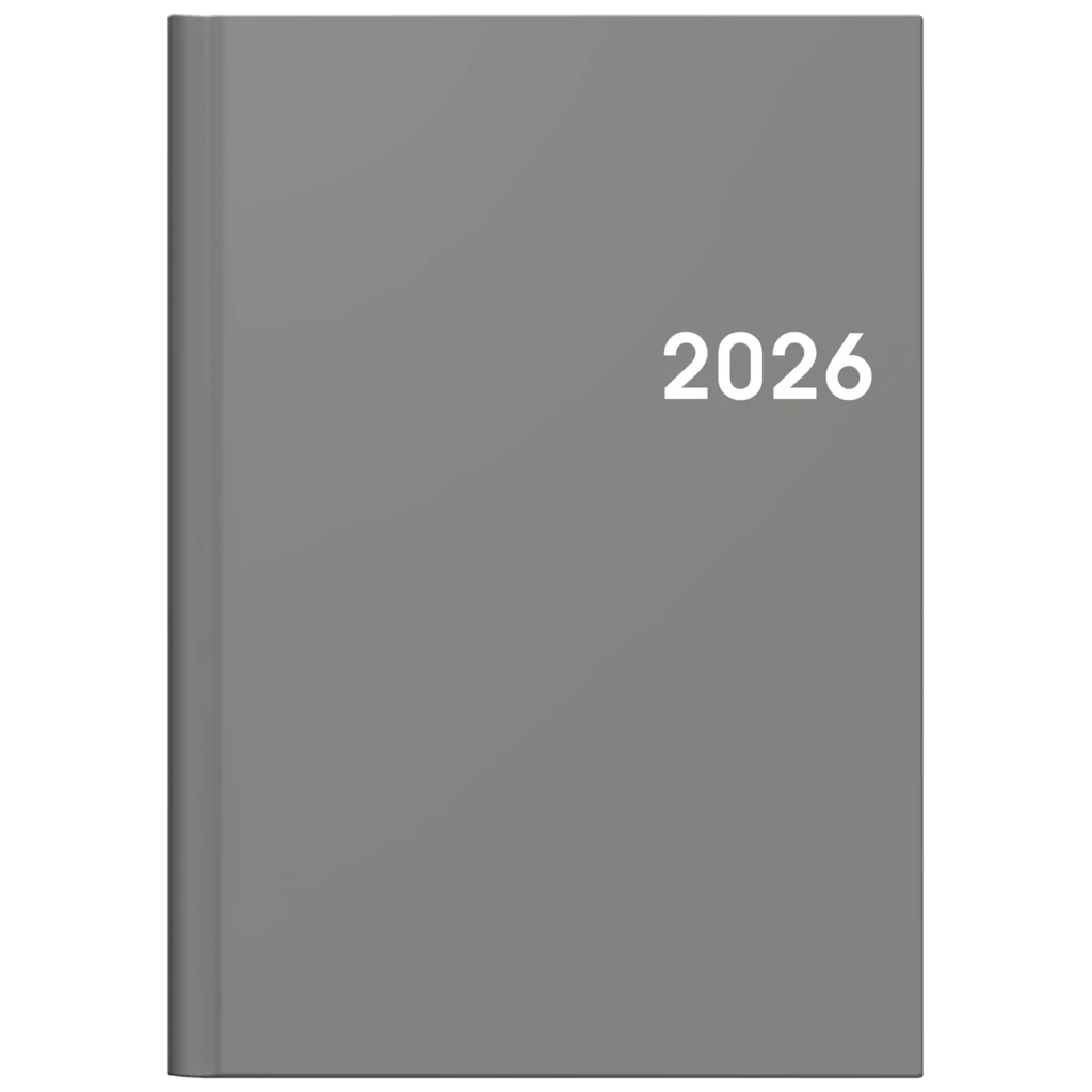 Buchkalender Mod. 796 2026 | A5, Kunststoff, grau