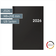 Buchkalender Mod. 796 2026 | A5, Kunststoff, schwarz