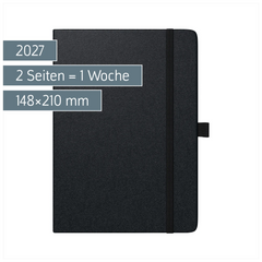 Buchkalender Kompagnon Mod. 796 66 2027 | A5, Kunststoff, schwarz