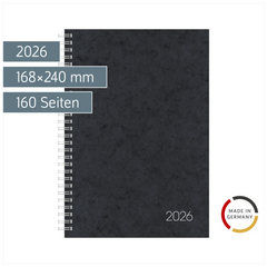 Buchkalender Mod. 797 2026 | 168×240 mm, Karton, schwarz