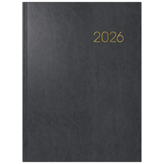 Buchkalender Mod. 797 2026 | 168×240 mm, Kunststoff, schwarz