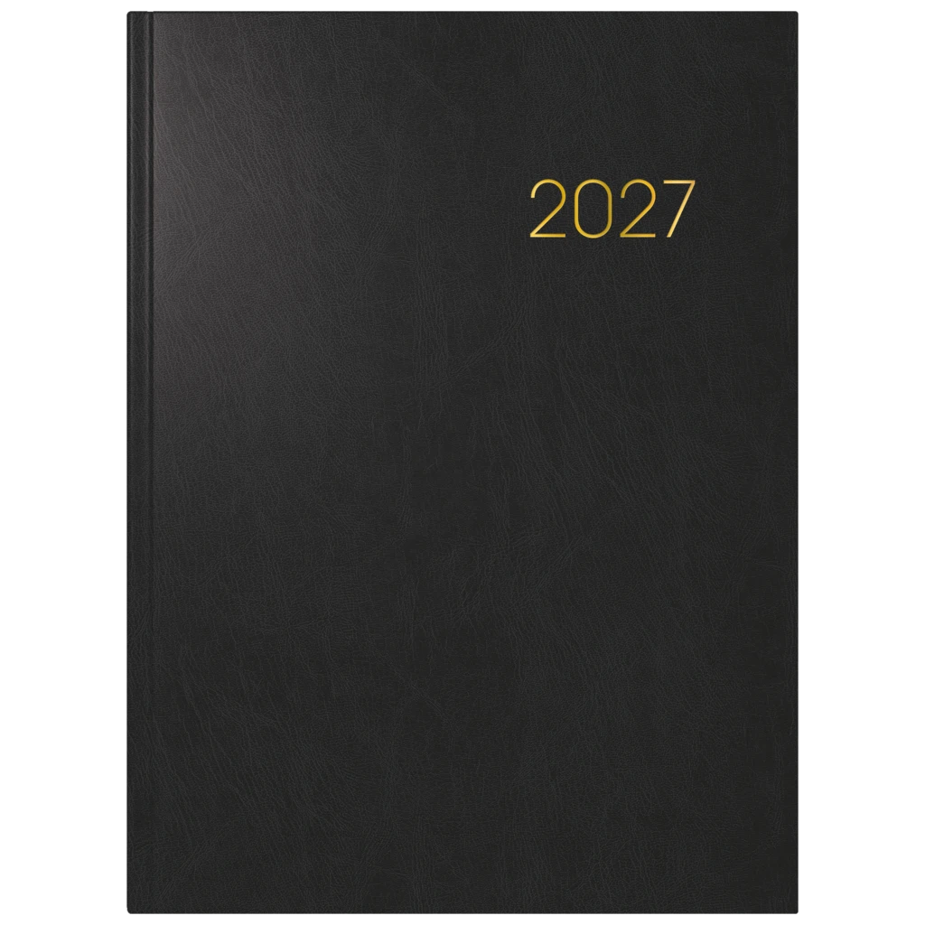 Buchkalender Mod. 797 2027 | 168×240 mm, Kunststoff, schwarz