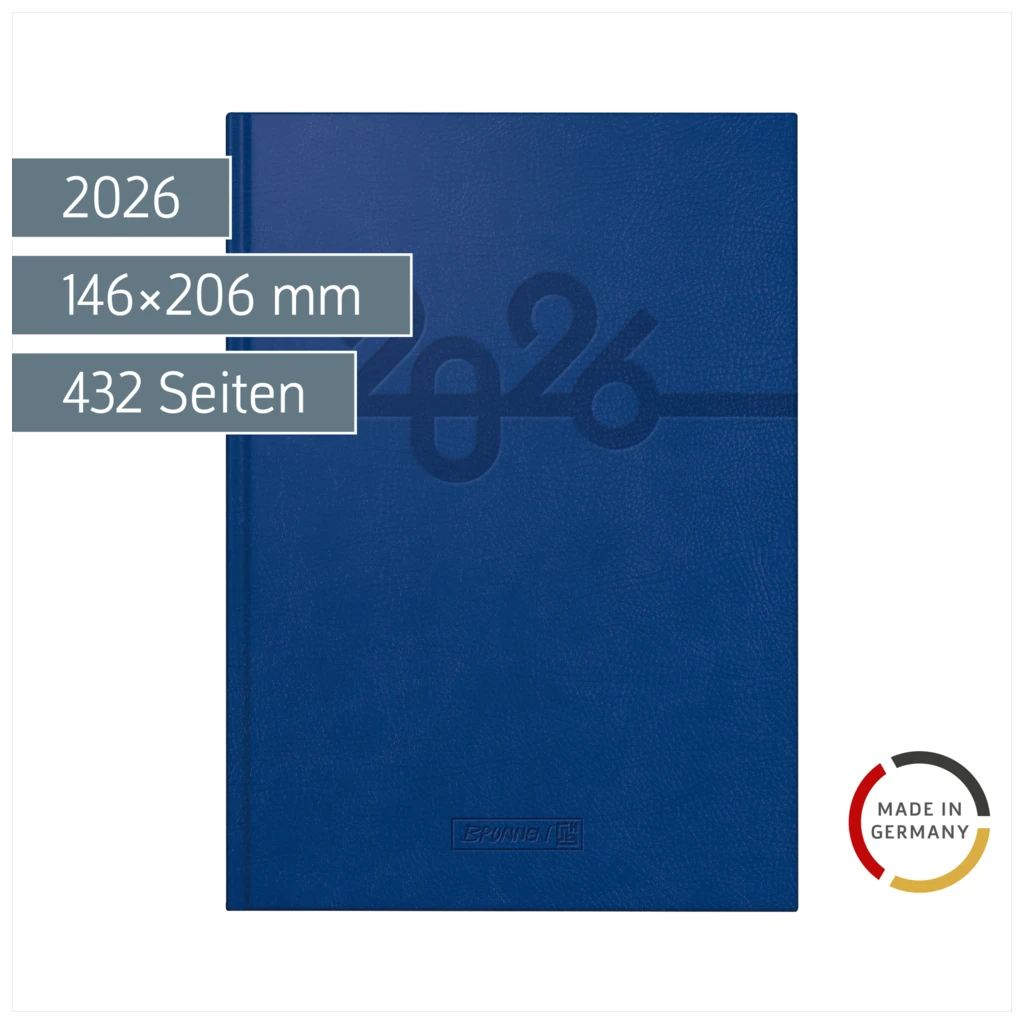 Buchkalender Mod. 798 2026 | A5, Kunstleder, blau