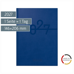 Buchkalender Mod. 798 2027 | A5, Kunstleder, blau