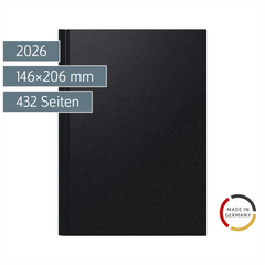 Buchkalender Mod. 798 2026 | A5, Kunststoff, schwarz