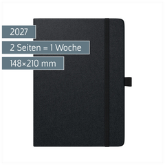 Buchkalender Kompagnon Mod. 799 66 2027 | A5, Kunststoff, schwarz
