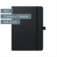Buchkalender Kompagnon Mod. 799 66 2027 | A5, Kunststoff, schwarz