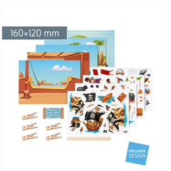 Rubbelsticker Karten-Set „Pirat“ | 160×120 mm, bunt