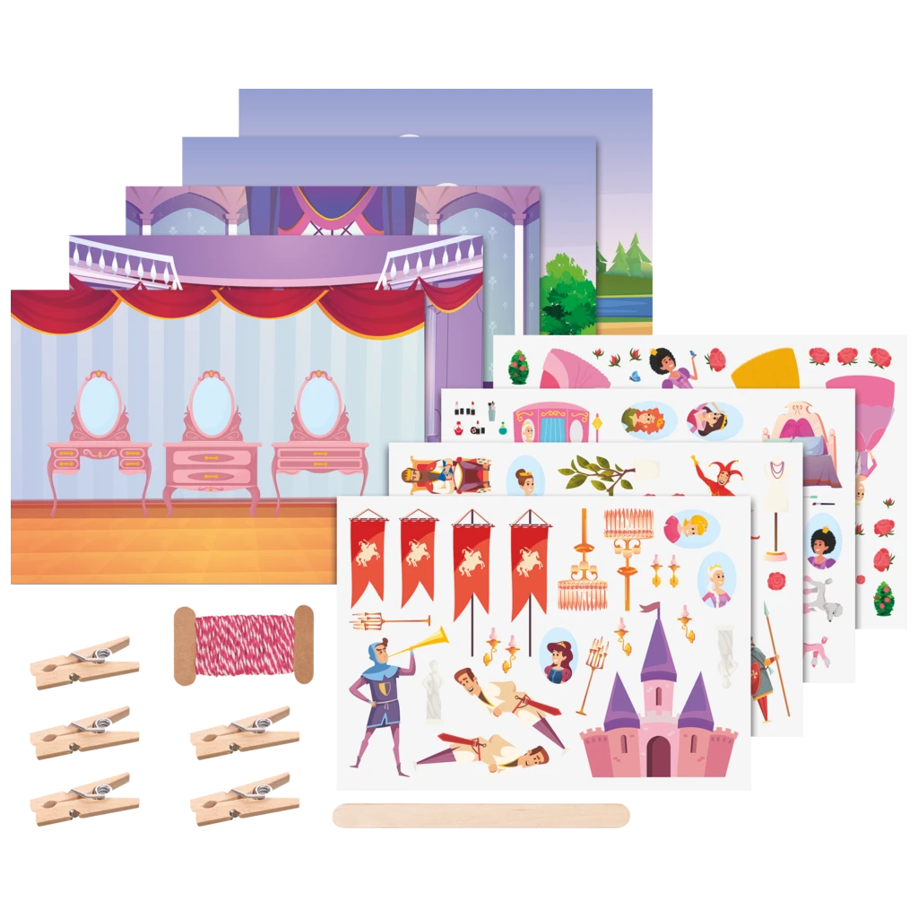 Rubbelsticker Karten-Set „Prinzessin“ | 160×120 mm, bunt