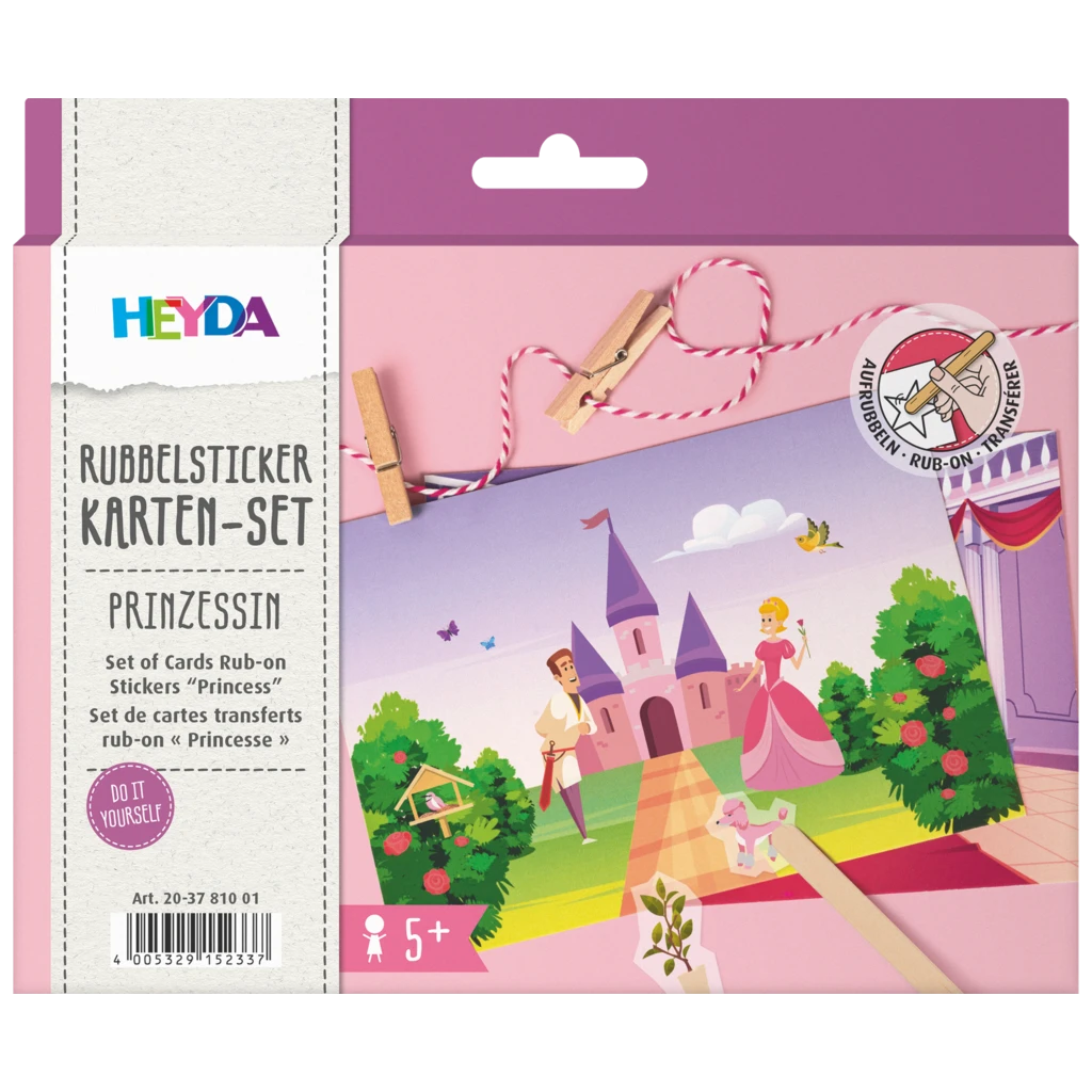 Rubbelsticker Karten-Set „Prinzessin“ | 160×120 mm, bunt