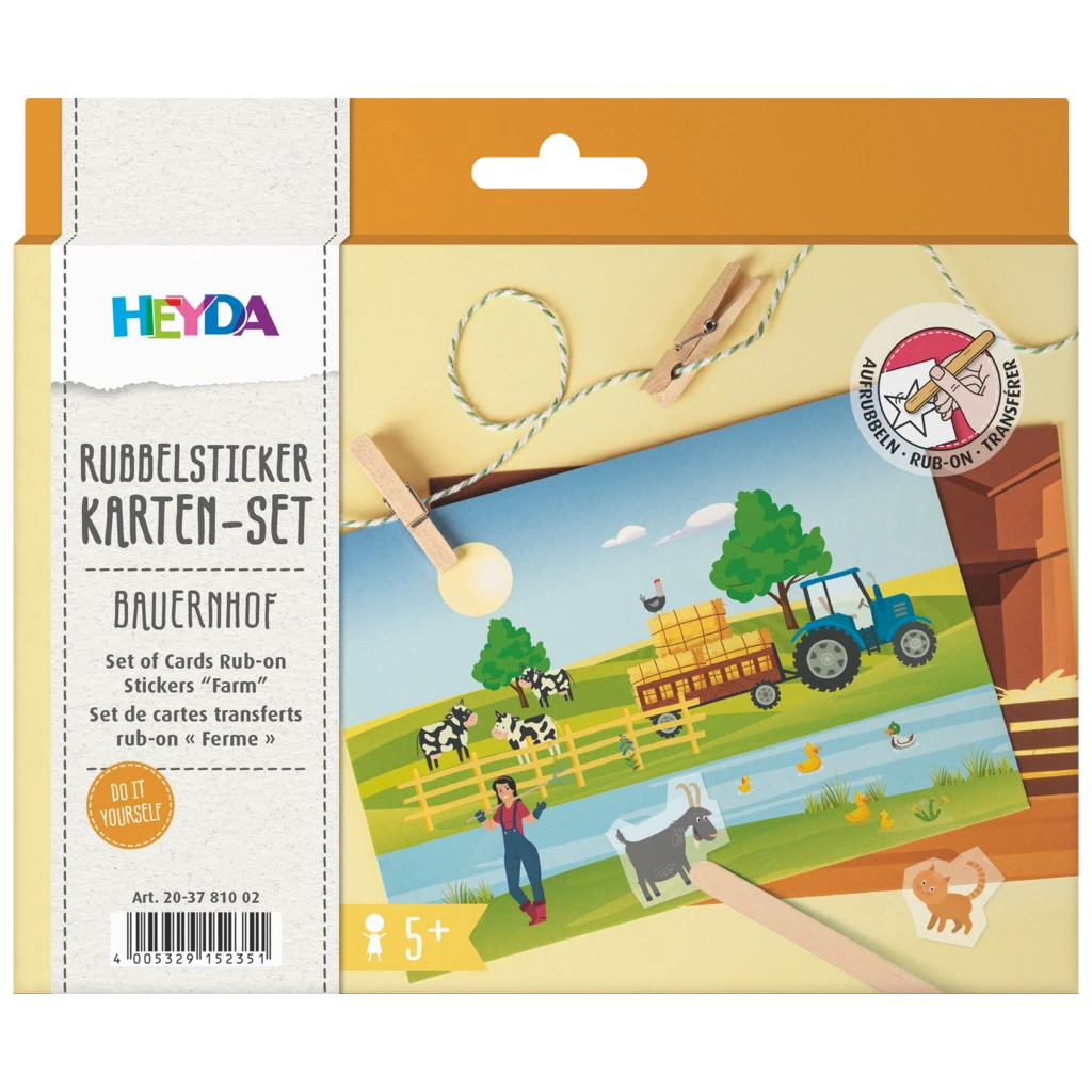 Rubbelsticker Karten-Set „Bauernhof“ | 160×120 mm, bunt