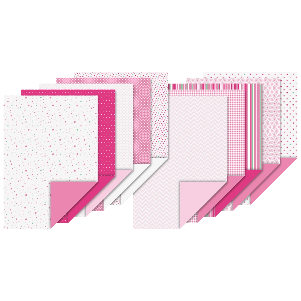Motivkarton-Block | A4, 20 Blatt, pink
