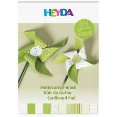 Motivkarton-Block | A4, 20 Blatt, grün