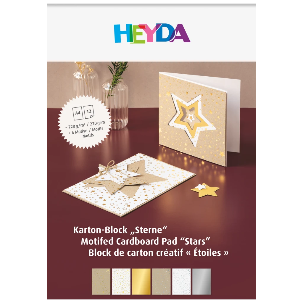 Karton-Block „Sterne“ | A4, 12 Blatt