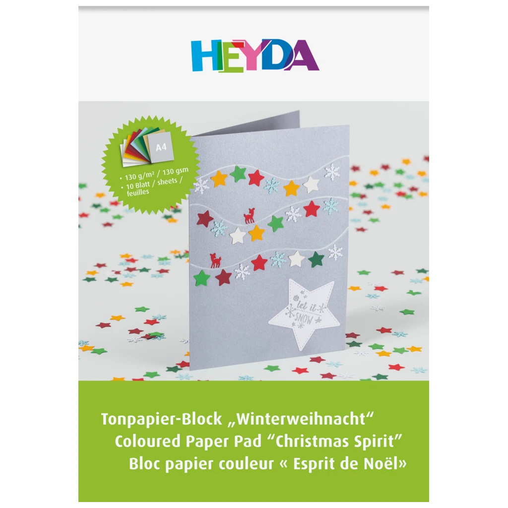 Tonpapier-Block „Winterweihnacht“ | A4, 10 Blatt