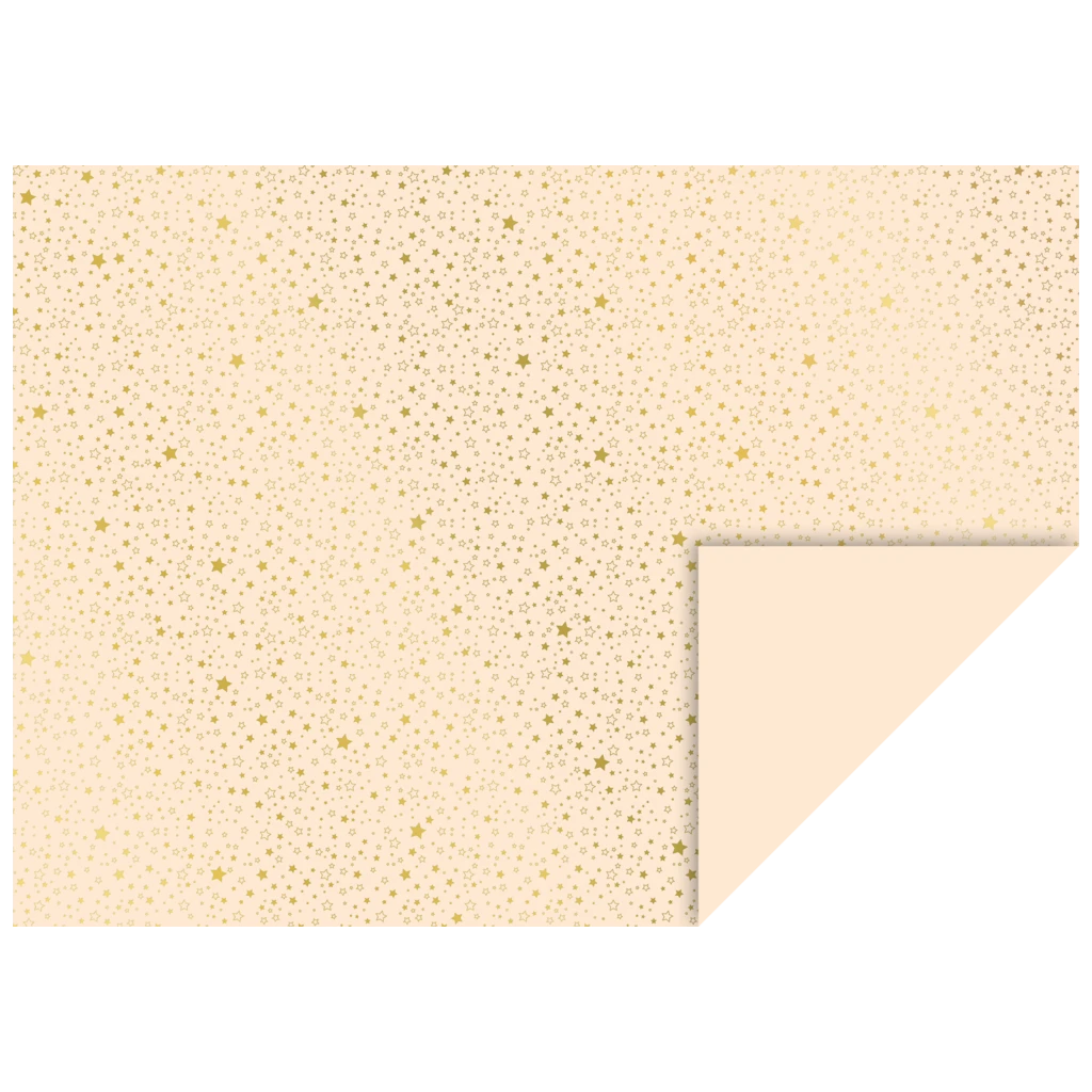 Motivkarton „Sterne“ | 50×70 cm, 240 g/m², creme/gold glänzend