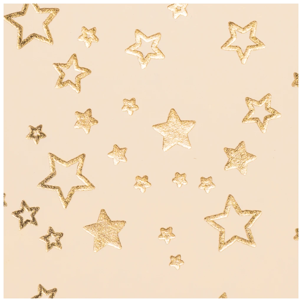 Motivkarton „Sterne“ | 50×70 cm, 240 g/m², creme/gold glänzend
