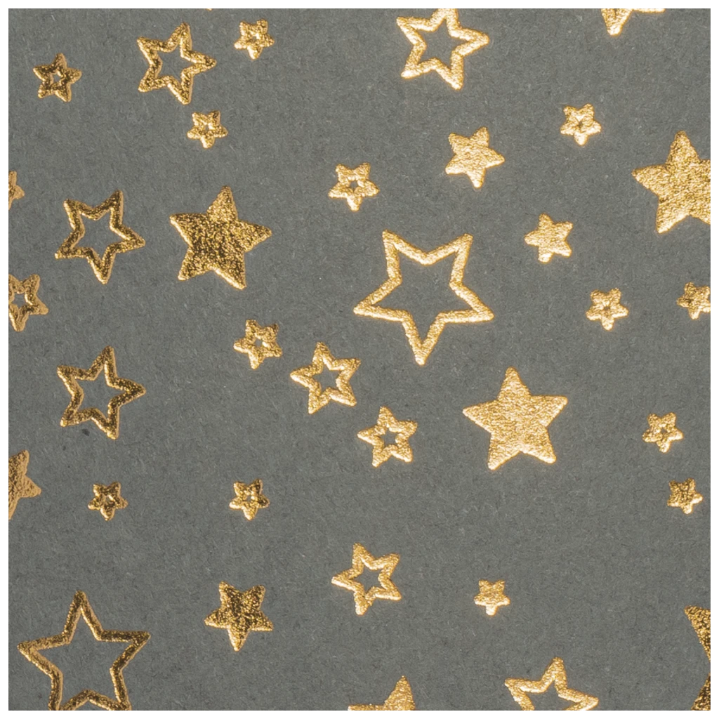 Motivkarton „Sterne“ | 50×70 cm, 240 g/m², anthrazit/gold glänzend