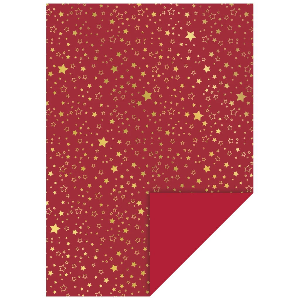 Motivkarton „Sterne“ | A4, 240 g/m², rot/gold glänzend