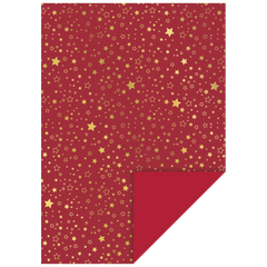 Motivkarton „Sterne“ | A4, 240 g/m², rot/gold glänzend