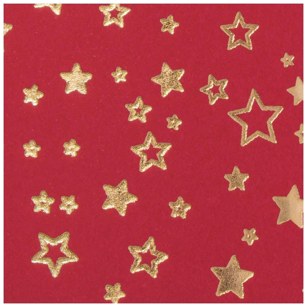 Motivkarton „Sterne“ | A4, 240 g/m², rot/gold glänzend