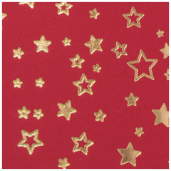 Motivkarton „Sterne“ | A4, 240 g/m², rot/gold glänzend