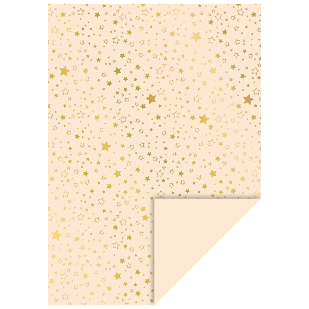 Motivkarton „Sterne“ | A4, 240 g/m², creme/gold glänzend