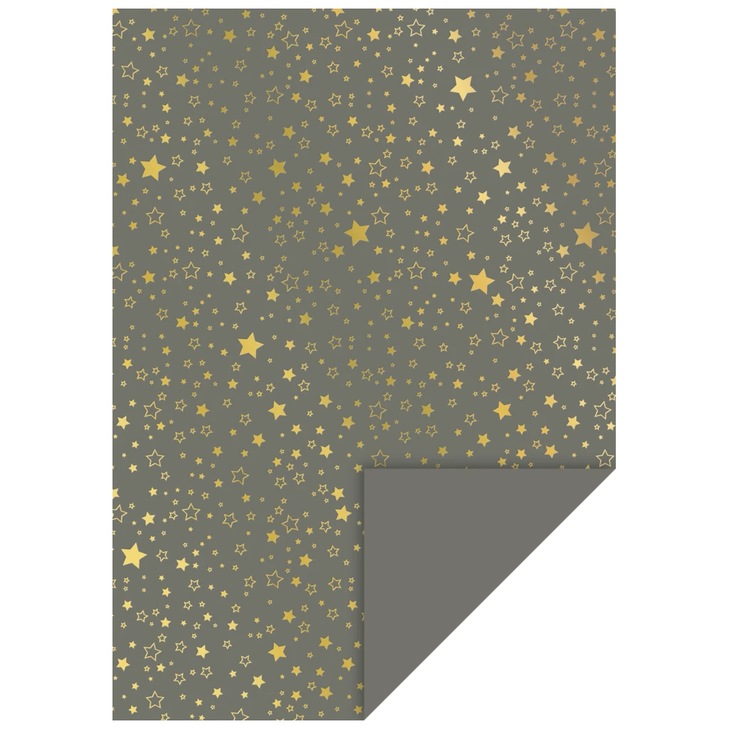 Motivkarton „Sterne“ | A4, 240 g/m², anthrazit/gold glänzend