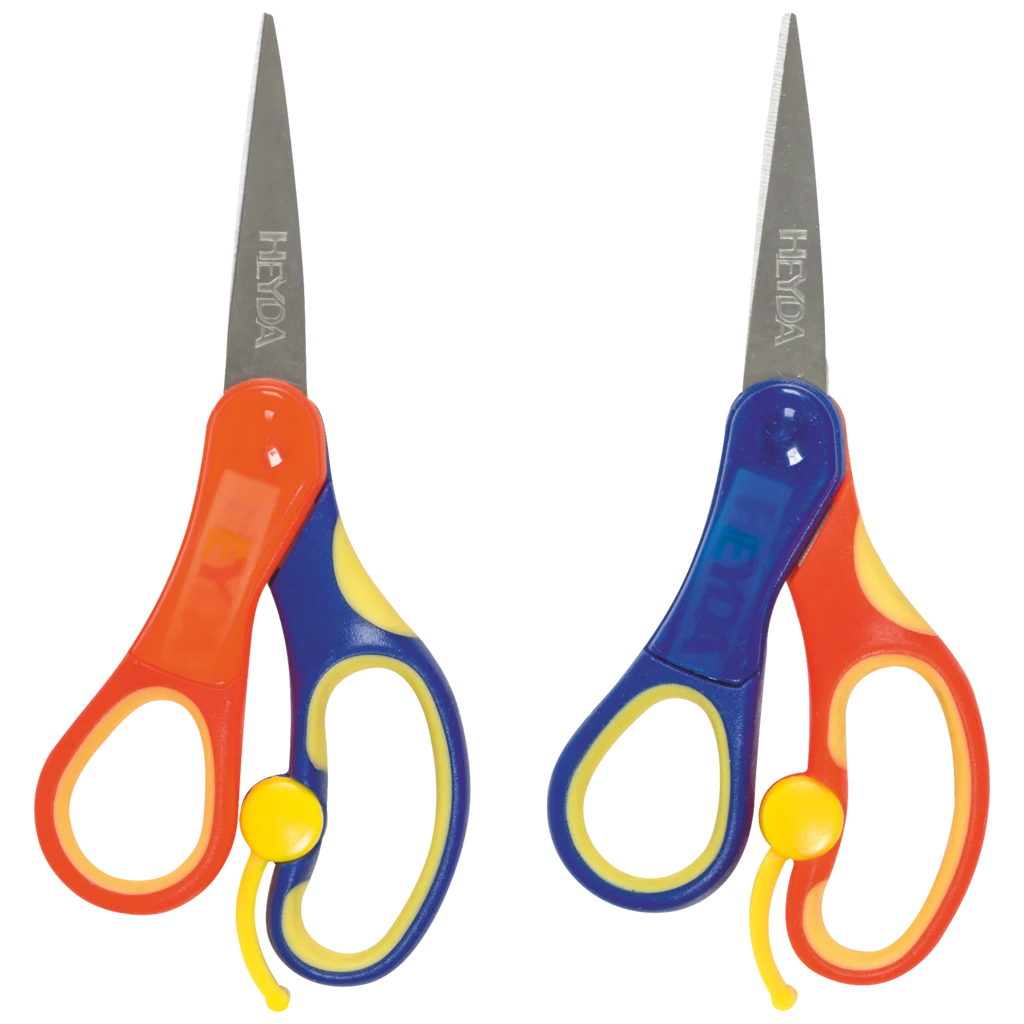 Kinderschere Soft-Touch Linkshänder | spitz, 135 mm, blau/orange