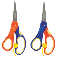 Kinderschere Soft-Touch Linkshänder | spitz, 135 mm, blau/orange