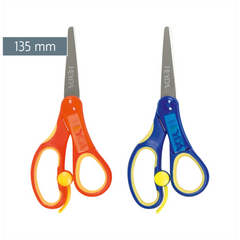 Kinderschere Soft-Touch | abgerundet, 135 mm, sortiert, blau, orange