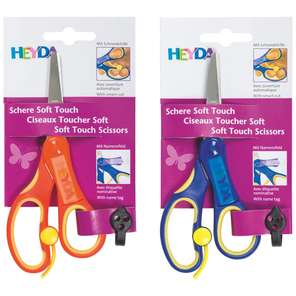 Kinderschere Soft-Touch | abgerundet, 135 mm, sortiert, blau, orange