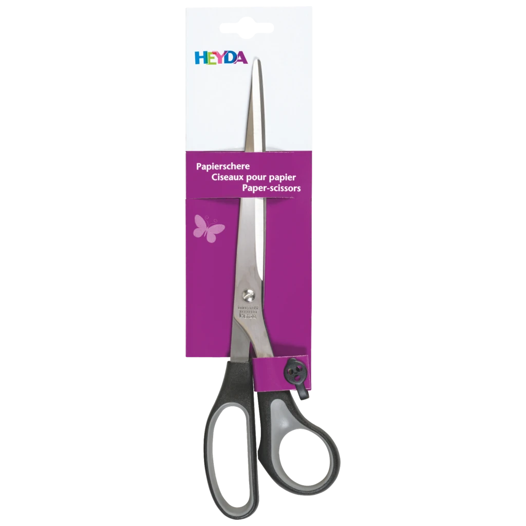 Papierschere Soft-Touch | spitz, 250 mm, schwarz/grau
