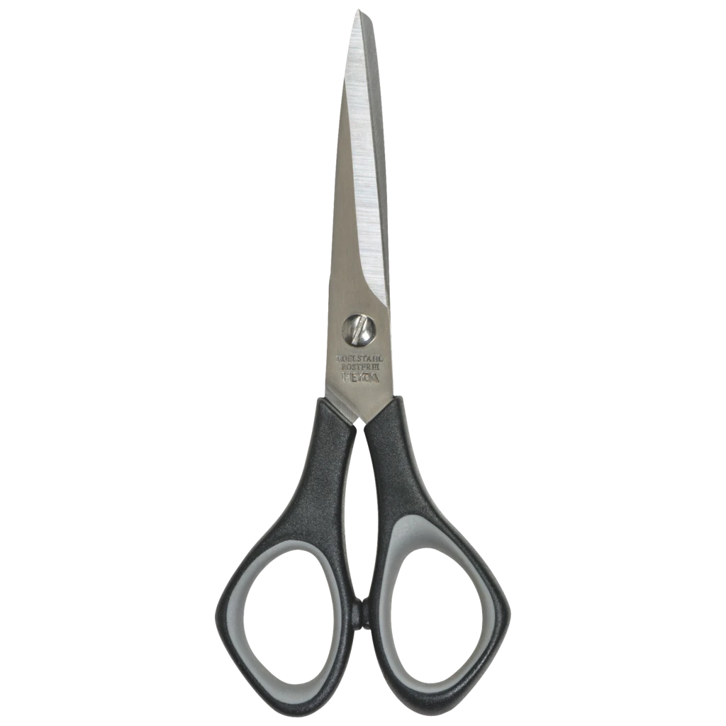 Bastelschere Soft-Touch | spitz, 140 mm, schwarz/grau