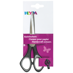 Bastelschere Soft-Touch | spitz, 140 mm, schwarz/grau