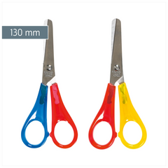 Kinderschere Linkshänder | abgerundet, 130 mm, sortiert, rot/gelb, rot/blau