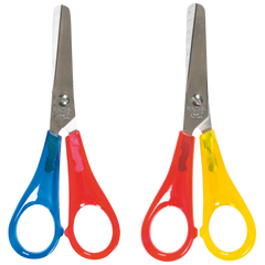 Kinderschere Linkshänder | abgerundet, 130 mm, sortiert, rot/gelb, rot/blau